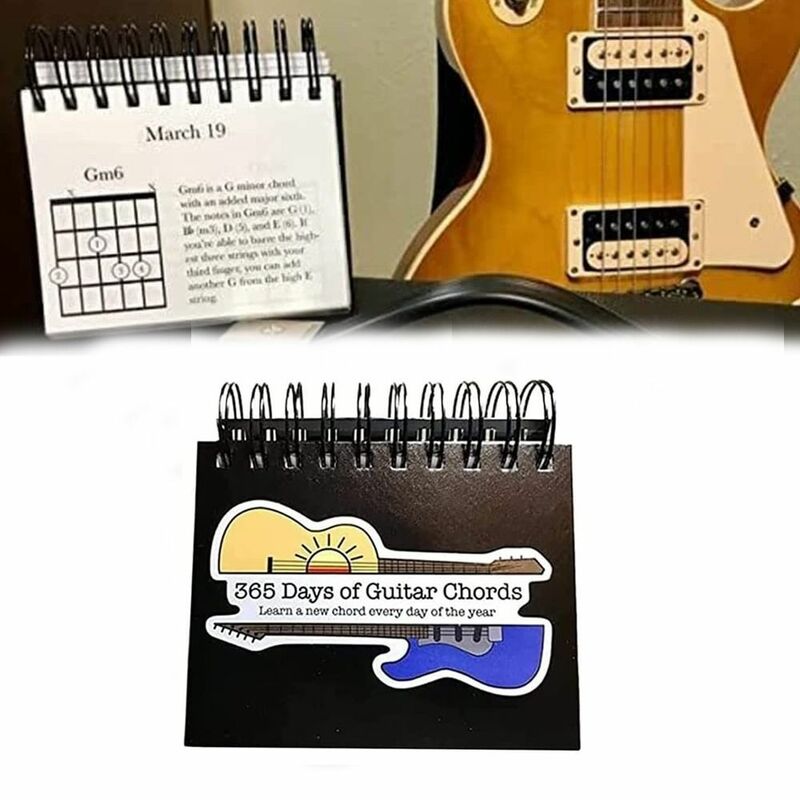 Офисный декор, новый стиль, креативный подарок, аккорды для гитары на 365 дней, календарь для гитарного плеера, ежедневный календарь для гитарного аккорда 2023