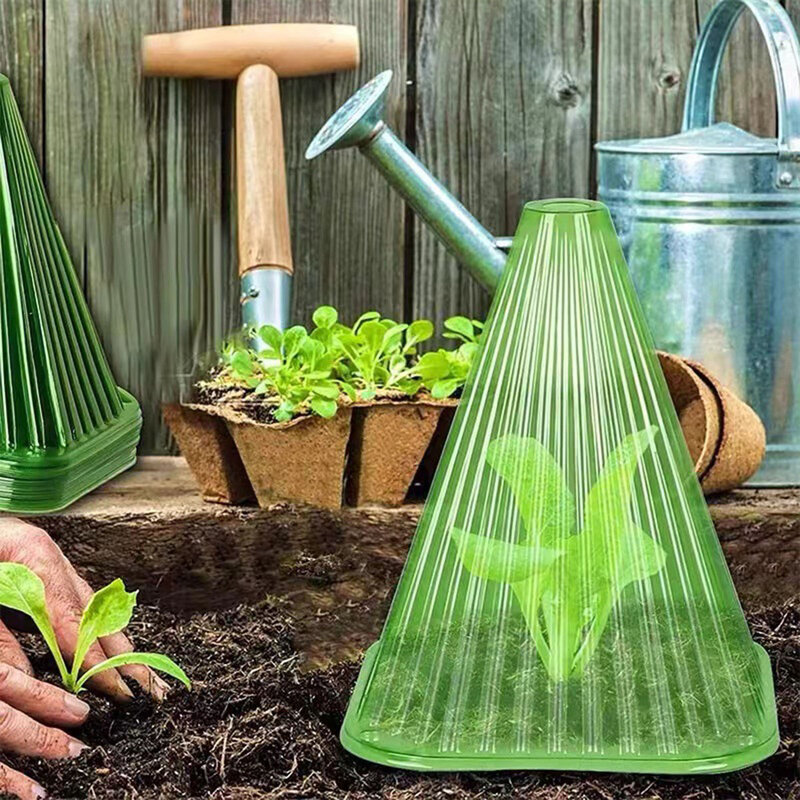 10Pcs/Set Plant Protector Frost Freeze Protection Cover Garden Cloche Mini Greenhouse Reusable Plant Bell Covers Dome for Plants