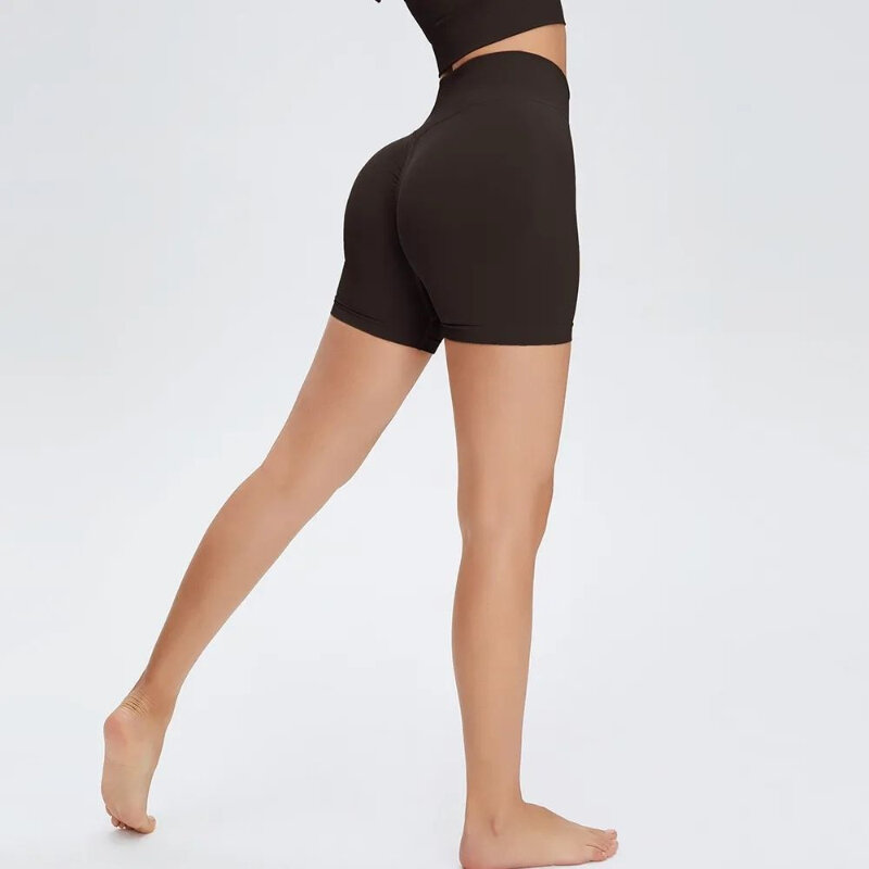 Pantalones cortos de Yoga para mujer, mallas cómodas de cintura alta, realce de glúteos, Fitness, gimnasio, a prueba de sentadillas, sensación desnuda, Q257