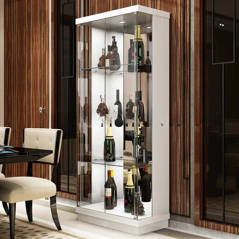 خزانة نبيذ زجاجية حديثة للمنزل ، عرض حائط الخمور ، تخزين غرفة المعيشة ، أثاث أوربي