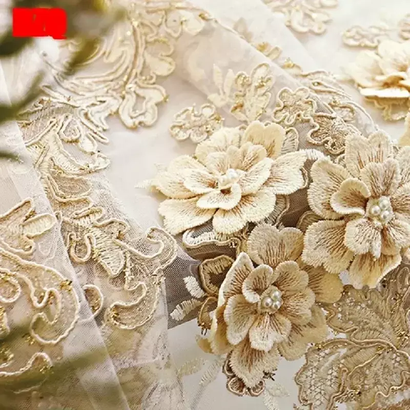 Double Layer Flower European Embroidered Curtains for Living Room Dining Bedroom Tulle Luxury Villa Windows High Shading