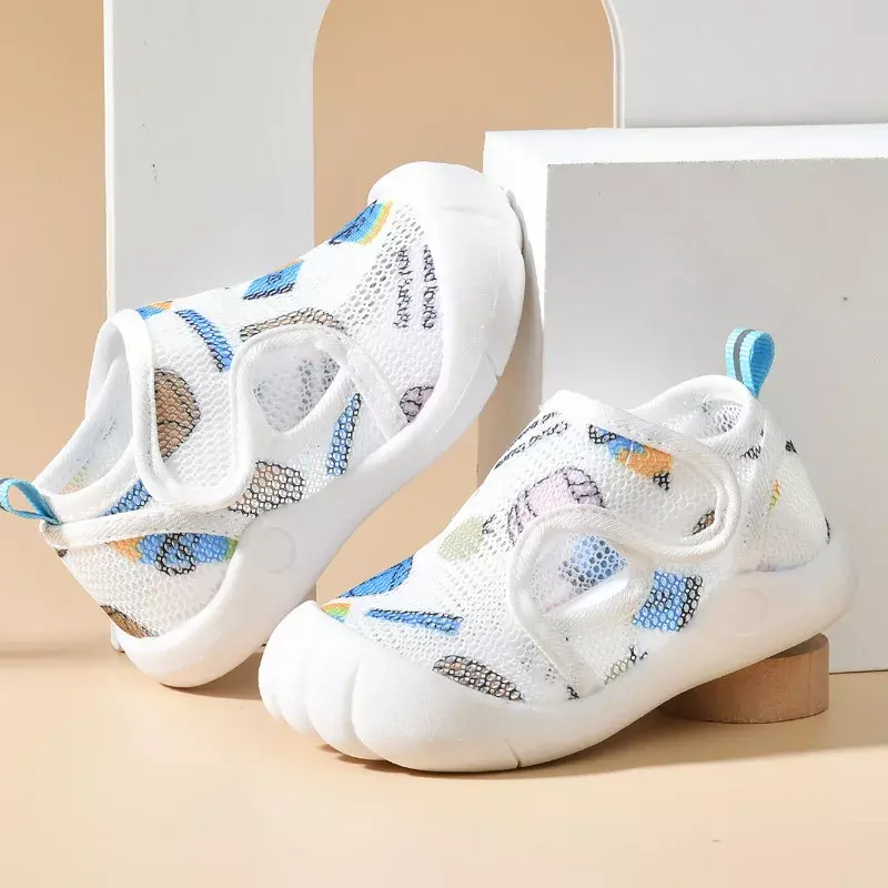 Sandali estivi traspiranti in rete d'aria per bambini 1-4T scarpe Casual Unisex per bambini suola morbida antiscivolo primi camminatori scarpe leggere per neonati