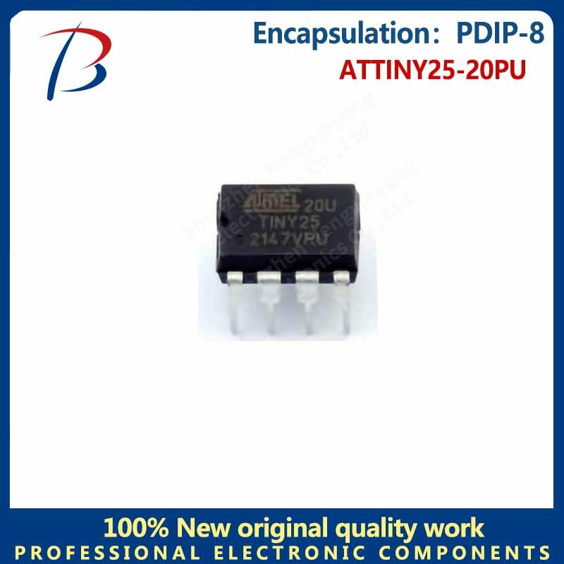 Chip Mikrokontroler PDIP-8 Paket ATTINY25-20PU 10 Buah