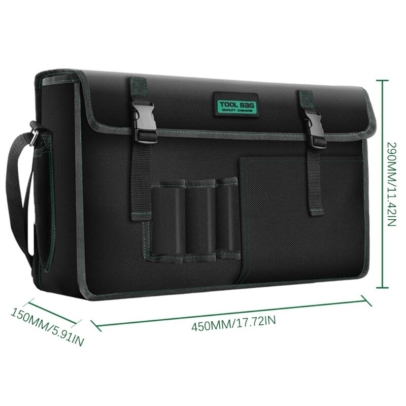 Прочная парусиновая сумка для инструментов с плечевым ремнем, большая вместимость и организованный чехол для хранения Прямая