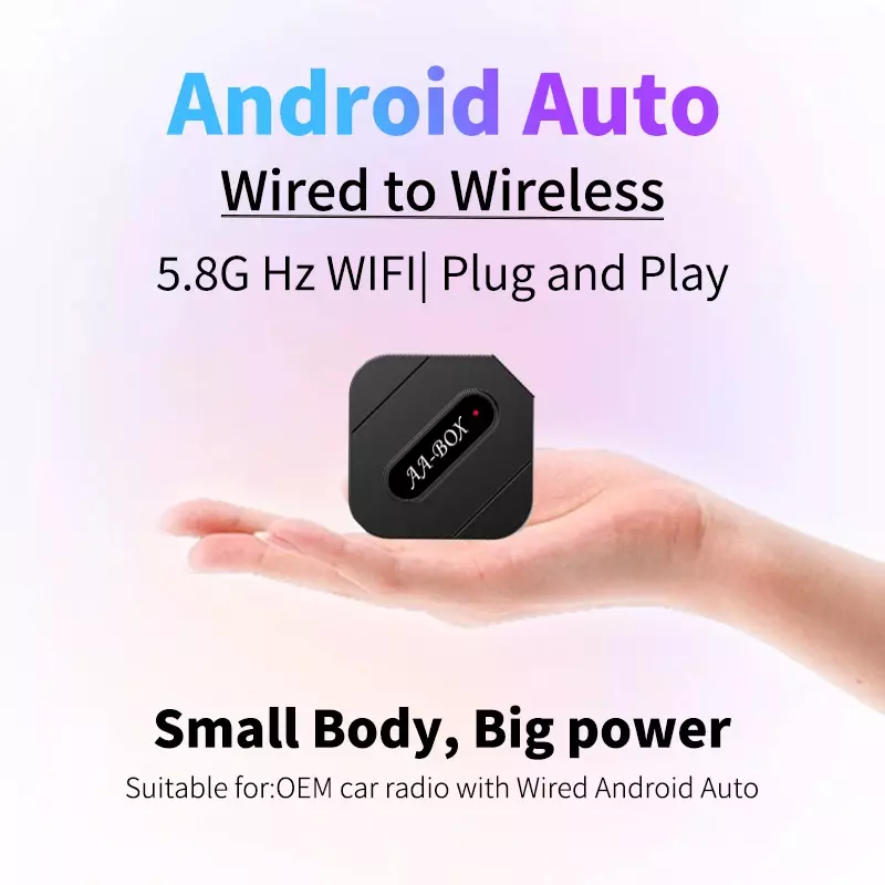 2024 Mini Android Auto Wireless Adapter Smart AI Box Car OEM Wired Android Auto a Wireless USB Dongle per SamSung XiaoMi