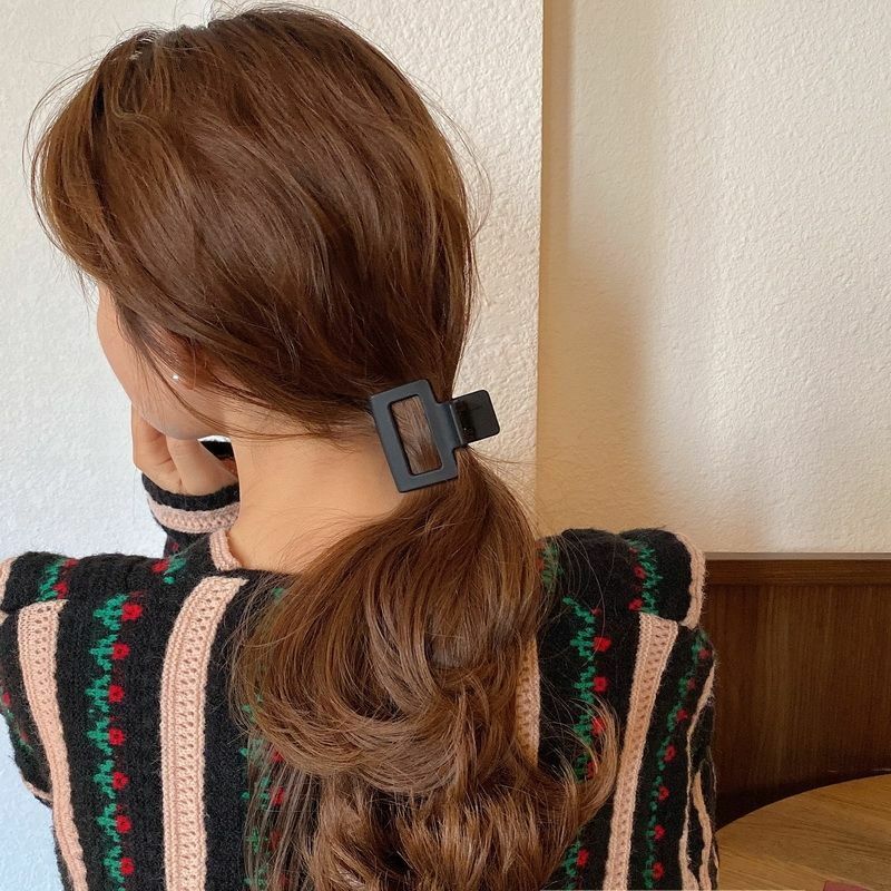Jepit rambut warna Soild mode baru jepit rambut klip persegi geometris kecil untuk wanita Aksesori kepala cakar rambut