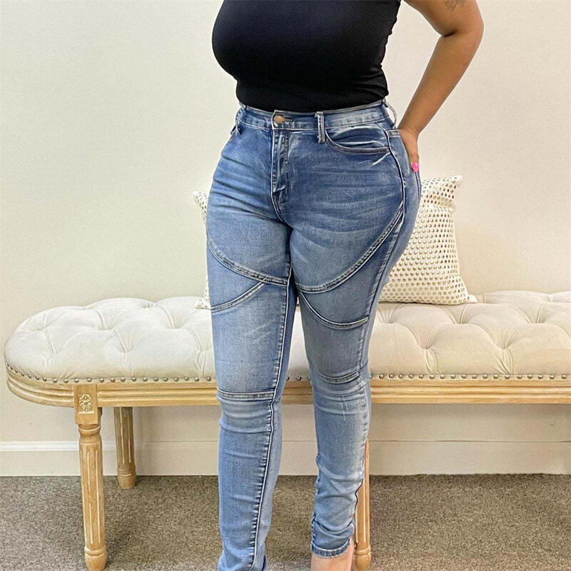 Jeans Pinggang Tinggi Wanita Musim Semi Musim Gugur Baru Celana Ketat Ramping Celana Panjang Denim Wanita Kasual Jeans Pensil Elastis Wanita Hitam