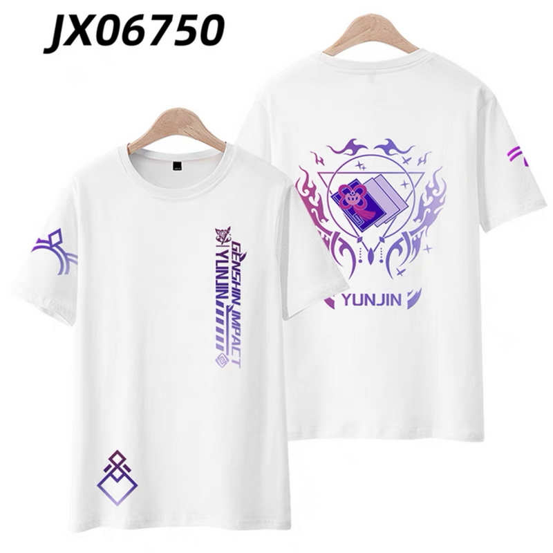 Genshin Impact Yun Jin 3D-Druck T-Shirt Sommer Mode Rundhals ausschnitt Kurzarm beliebte Spiel Streetwear plus Größe