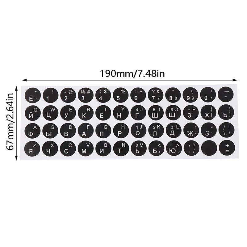 1Pc halus Rusia bulat 2 warna stiker Keyboard Bahasa pelindung Film tombol tata letak huruf PC Aksesoris Laptop