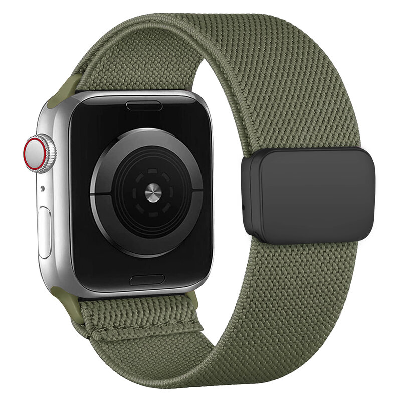Correa magnética para Apple Watch, pulsera de nailon Scrunchie para iwatch ultra 2 Series 9 3 7 8 se, 40mm, 44mm, 45mm, 49mm, 41mm, 38mm