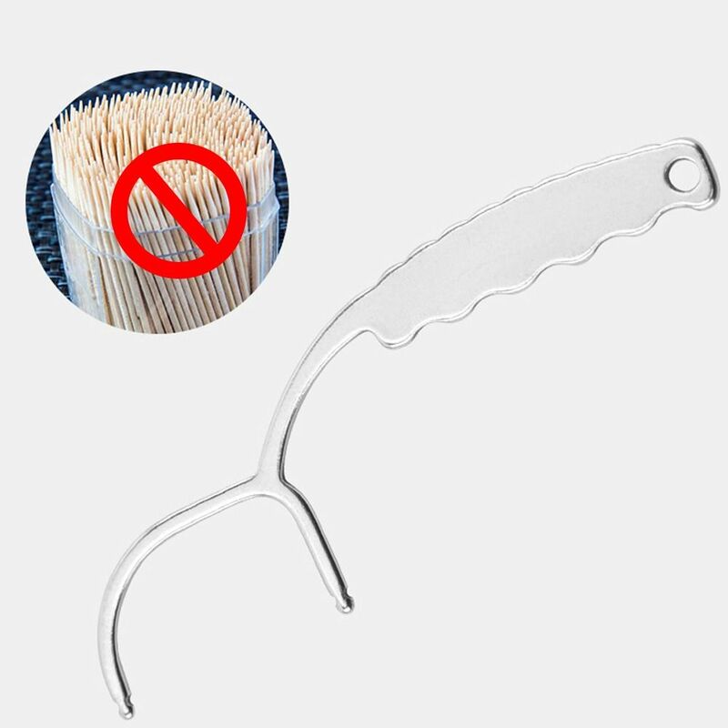 مسواك الفولاذ المقاوم للصدأ المحمولة ، عملية المنزل قابلة لإعادة الاستخدام الخيط الأسنان ، الخيط الأسنان الخيط