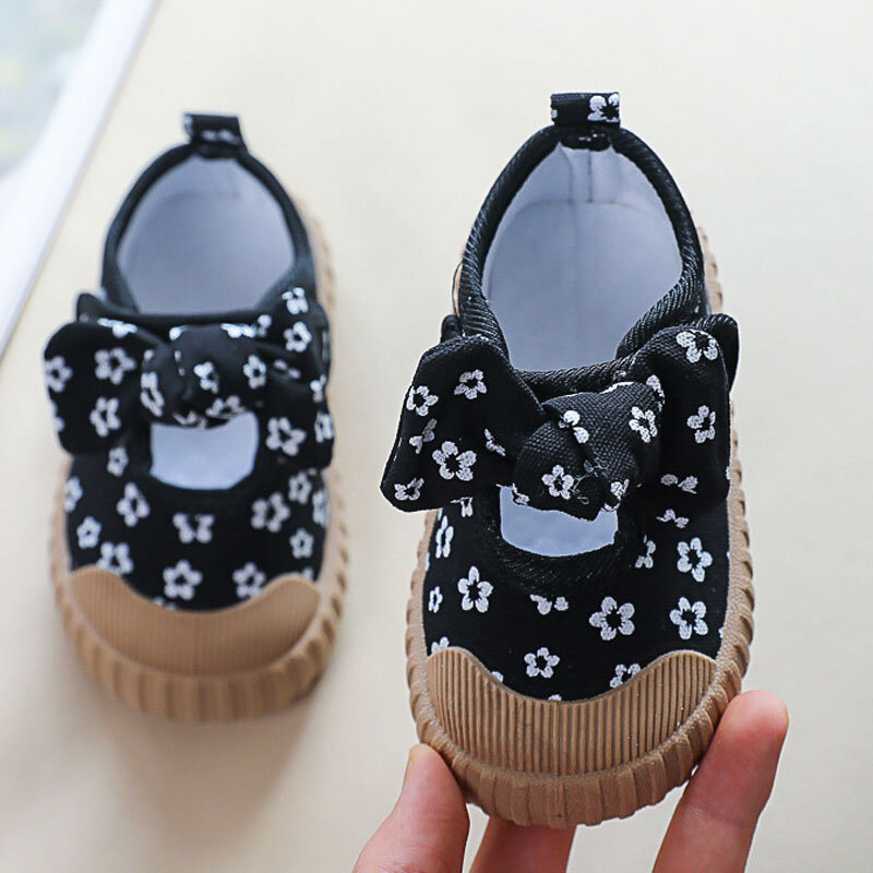Dziewczęce brezentowe buty nadrukowana moda łuk dziecięce obuwie dziecięce wygodne adidasy maluch księżniczka obuwie sportowe CSH1447