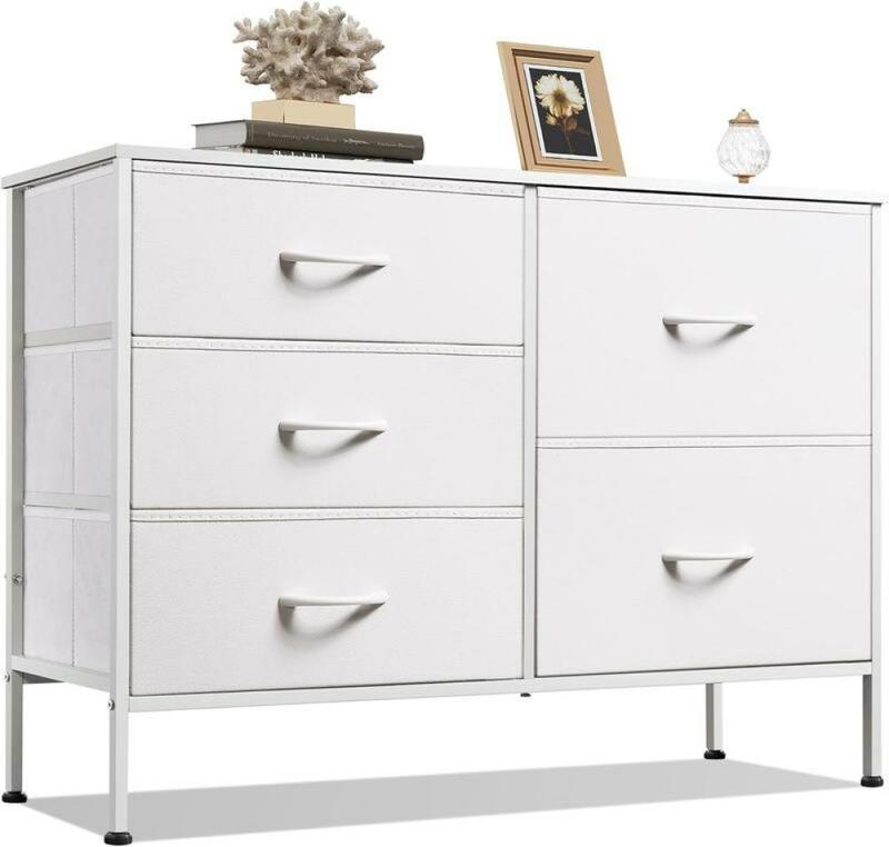 k! Dresser for Bedroom with 5 Drawers, Wide Bedroom Dresser with Drawer Organizers, Chest of Drawers