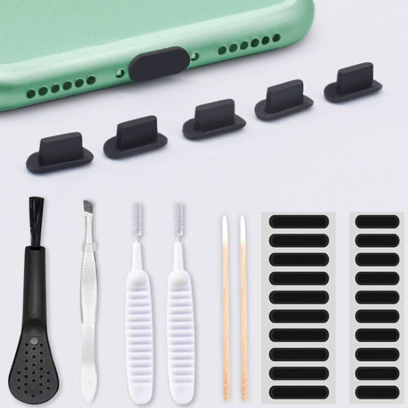 Mobile Phone Charging Port Dust Plug for Xiaomi Samsung Huawei Port Cleaner Kit Computer Keyboard Cleaner Tool Cleaner Brush