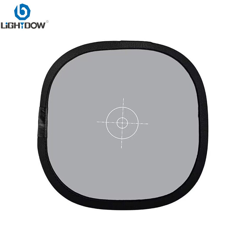 Lightdow 12 "inci 30cm 18% reflektor kartu abu-abu dapat dilipat keseimbangan putih papan fokus wajah ganda dengan tas pembawa