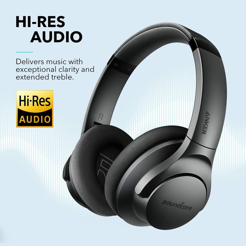 Anker Soundcore Life Q20 Headphone Noise Cancelling Aktif Hybrid, Headphone Bluetooth Over-Ear Nirkabel