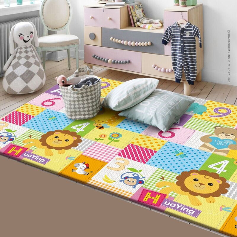 Karpet bermain bayi dapat dilipat 180x100, karpet edukasi anak-anak, karpet memanjat kamar anak-anak, tidak beracun, mainan permainan aktivitas