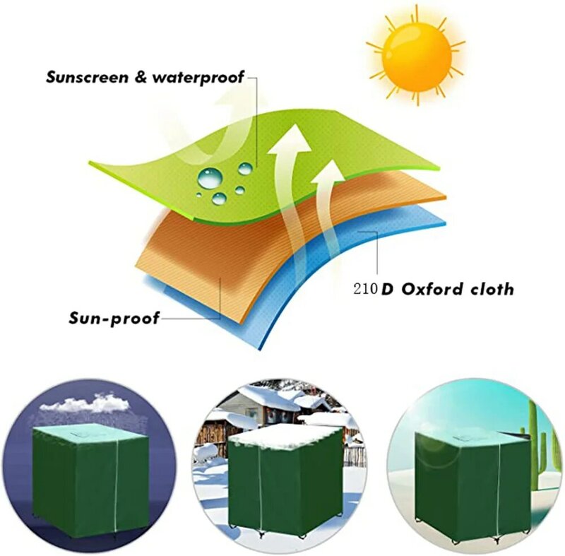 Новый зеленый л контейнер для резервуара IBC, алюминиевый водонепроницаемый и Пыленепроницаемый Чехол для резервуара для дождевой воды, ткань Оксфорд