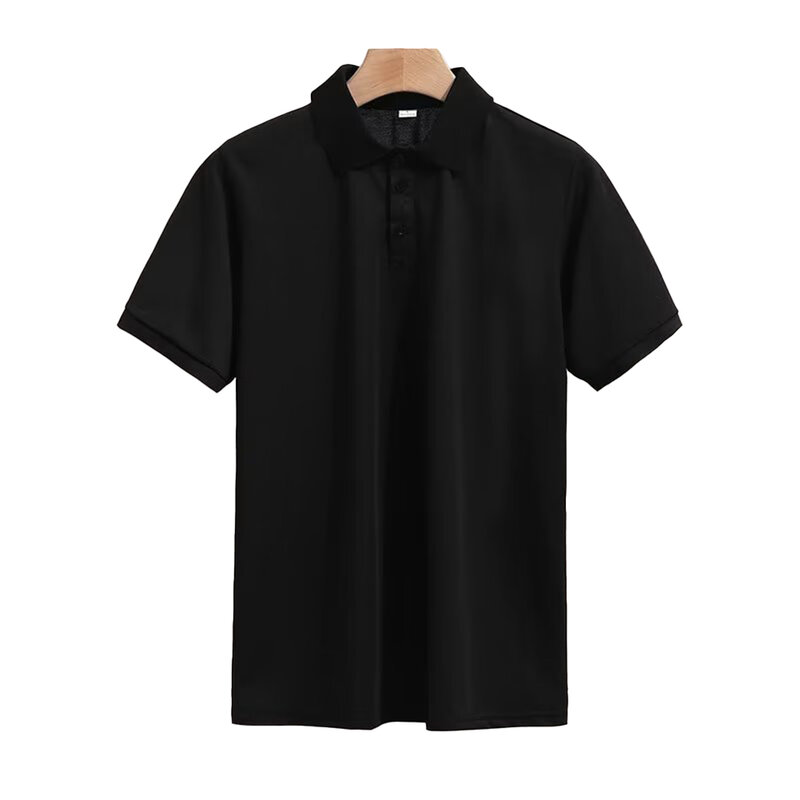 Polyester Tops Tops reguläre Shirts Kurzarm Bluse Slim Fit brandneue atmungsaktive T-Shirt Business T-Shirt Knöpfe