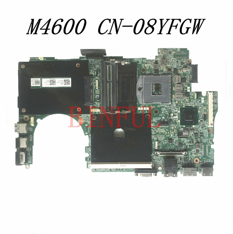 Untuk DELL M4600 Motherboard Laptop CN-08YFGW 08YFGW 8YFGW PGA989 QM67100 % Penuh Diuji