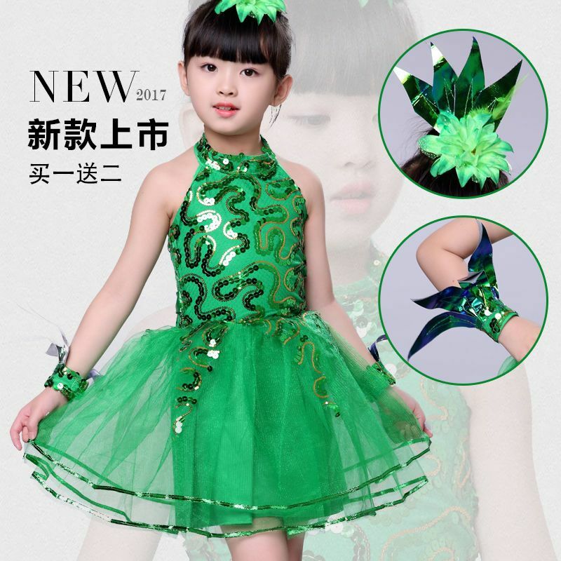Odzież sportowa do ciągnięcia sadzonek na zielona sukienka garnitur dla dzieci zestaw spódniczka dziecięca kostiumów dla dzieci na dzień dziecka