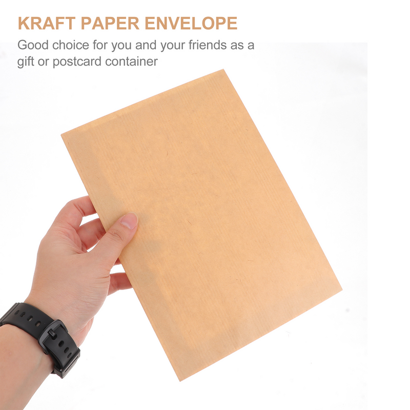 Bolsa de papel Kraft marrón de 50 piezas, Mini sobres para dinero, almacenamiento de cartas en blanco, impresión de postales