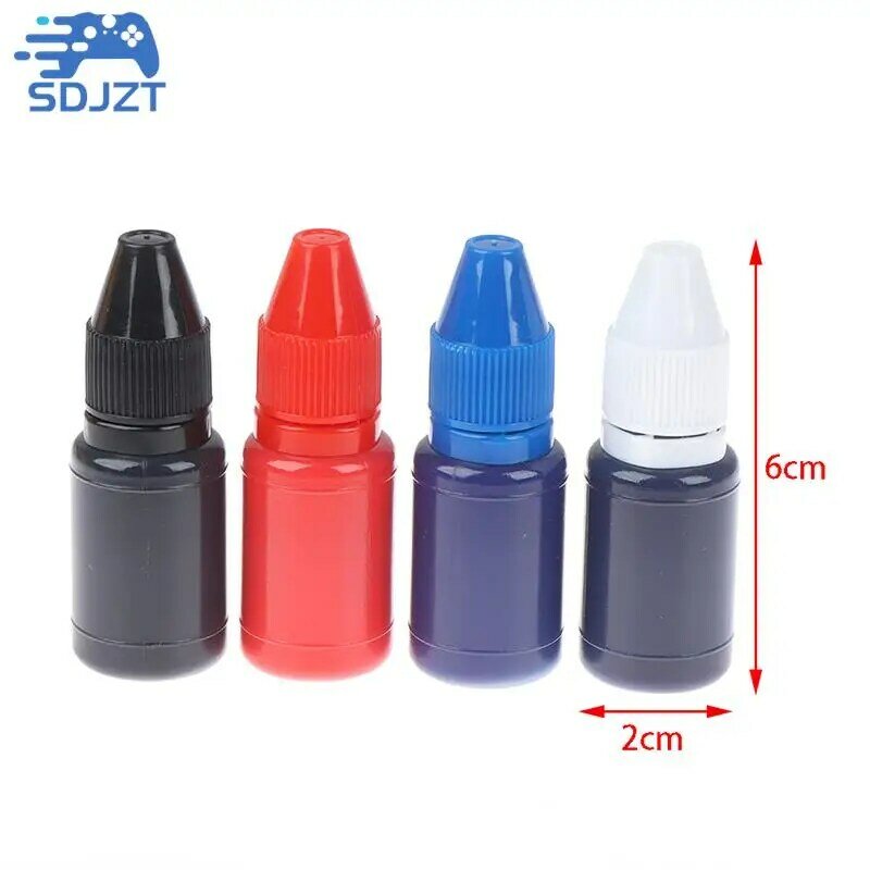 Isi ulang Flash 10ml tinta cap cepat kering tinta tinta tinta otomatis untuk stempel fotosensitif minyak warna hitam biru 6*2cm
