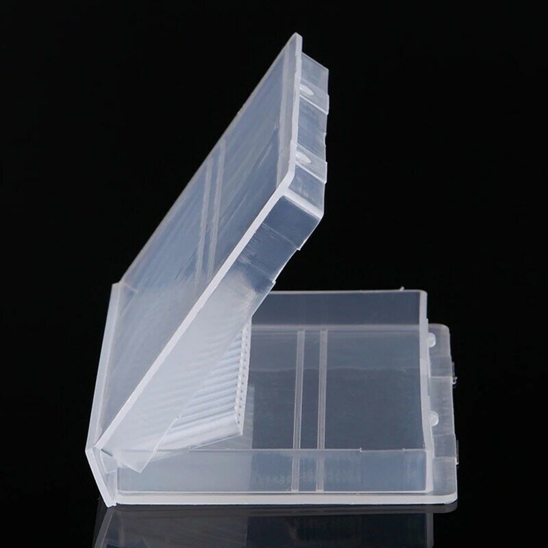 Caja almacenamiento cuadrada con 20 ranuras, contenedor brocas para uñas plástico vacío, accesorio, envío directo