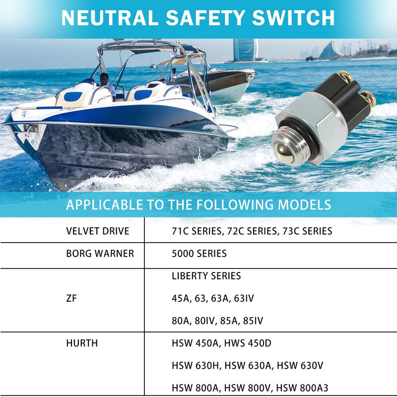 Interruptor de segurança neutro da transmissão marinha, Substitui 1000-640-004 3312308029 Ajuste para ZF 45A 63 80IV para Hurth HSW 450A e mais