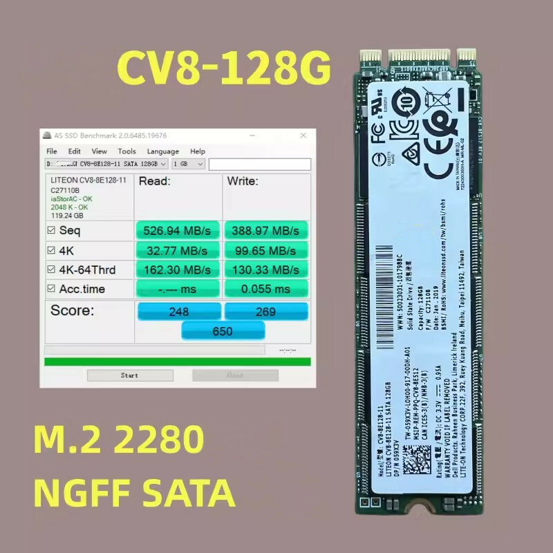 قرص صلب SATA SSD NGFF M.2 ، CV8 128G ، CV8 8E128HP ، مناسب للكمبيوتر المحمول المكتبي liteon CV8-8E128-11