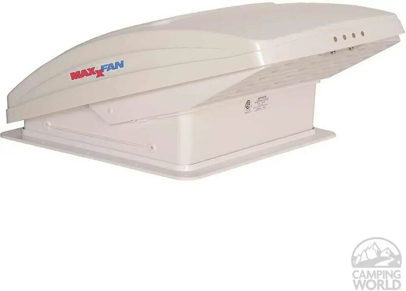 MAXXAIR 0007000K MaxxFan Deluxe Fan con telecomando e coperchio bianco, fumo