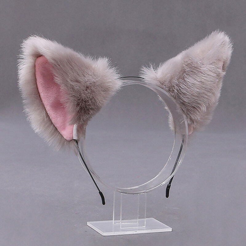 Cat e Fox Ear Headbands para Mulheres e Meninas, Cosplay Hair Hoops, Animal Ear Hairband, Acessórios de Natal, Lolita, Bonito, Festa