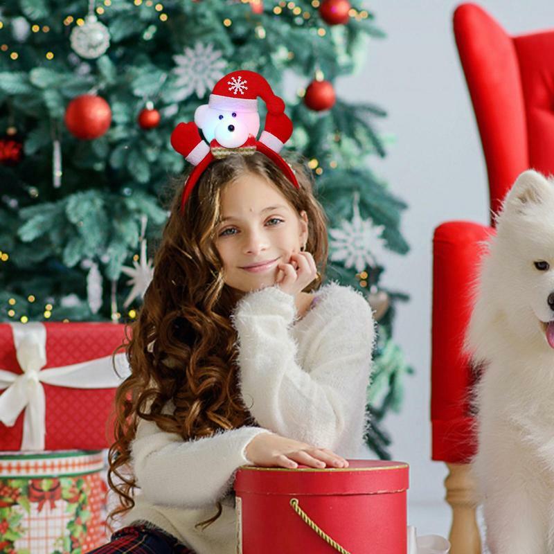Light Up Christmas Costume, Headwear, Santa, Headband para Crianças, Holiday Party, Favors Acessórios