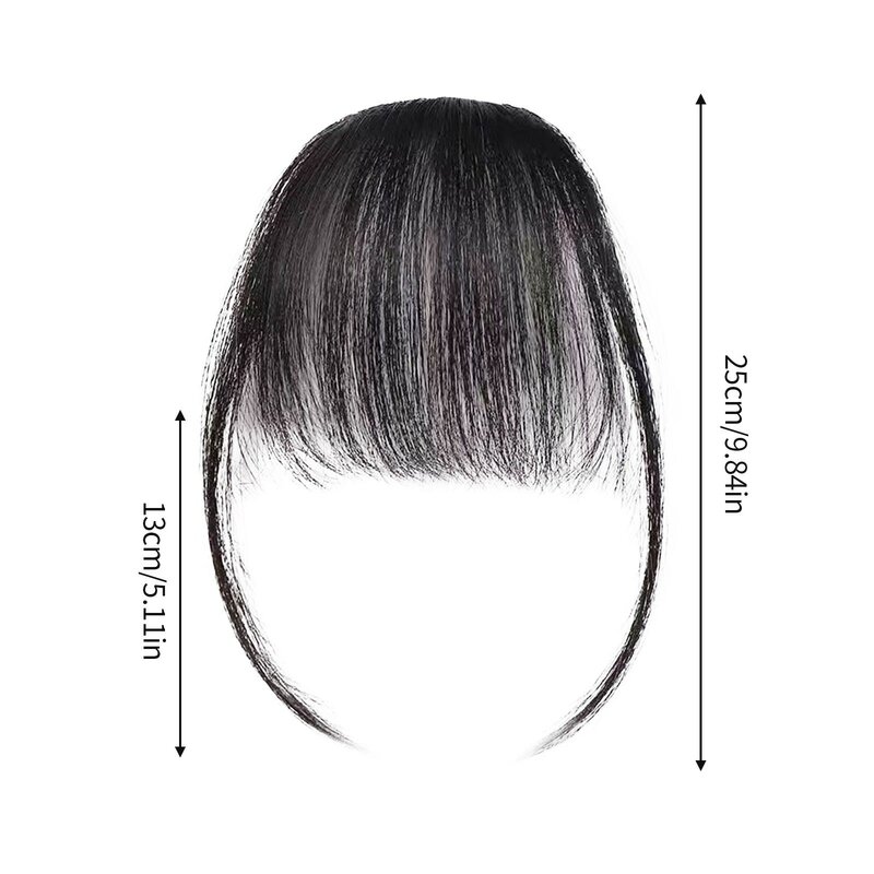 1pc Fake Air Bangs parrucca naturale Clip in frangia Clip per capelli estensioni dei capelli capelli sintetici Fake Bangs strumenti per lo Styling dei capelli marrone nero