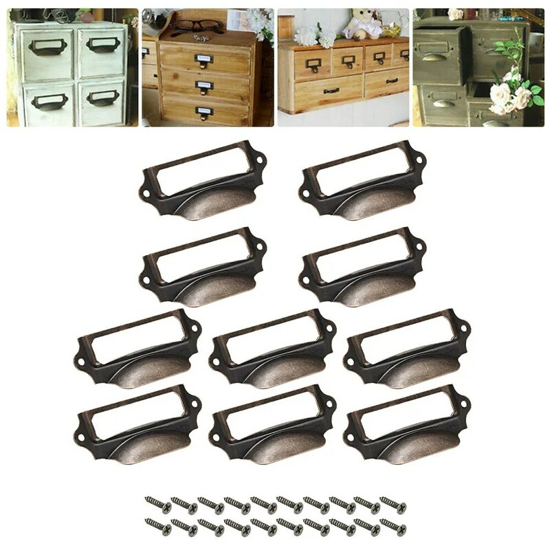 10pcs Label Tag Pulls Cabinet door handle office file drawers gift box cabinet cupboard file case Furniture hardware accessories