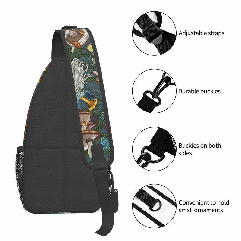 Cool Mushroom Forest Sling Bags for Travel Hiking Men's Chest Crossbody Backpack Shoulder Daypack