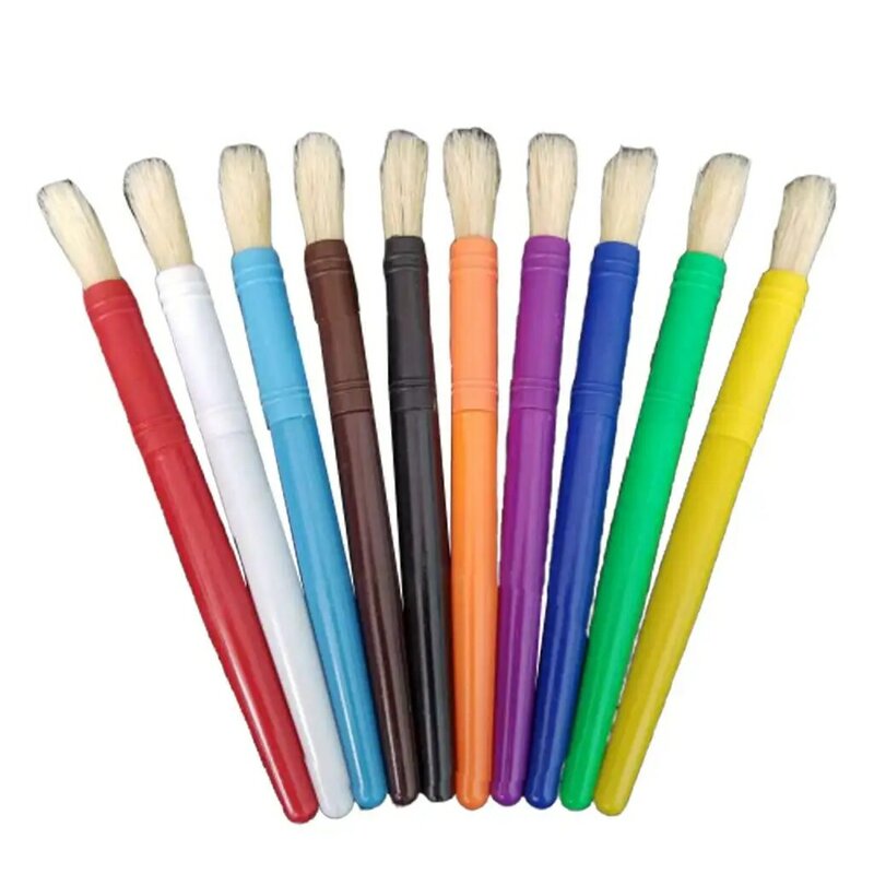 Pincel de artista redondo plano para niños, pintura de dibujo para colorear con los dedos, Multicolor, 0x