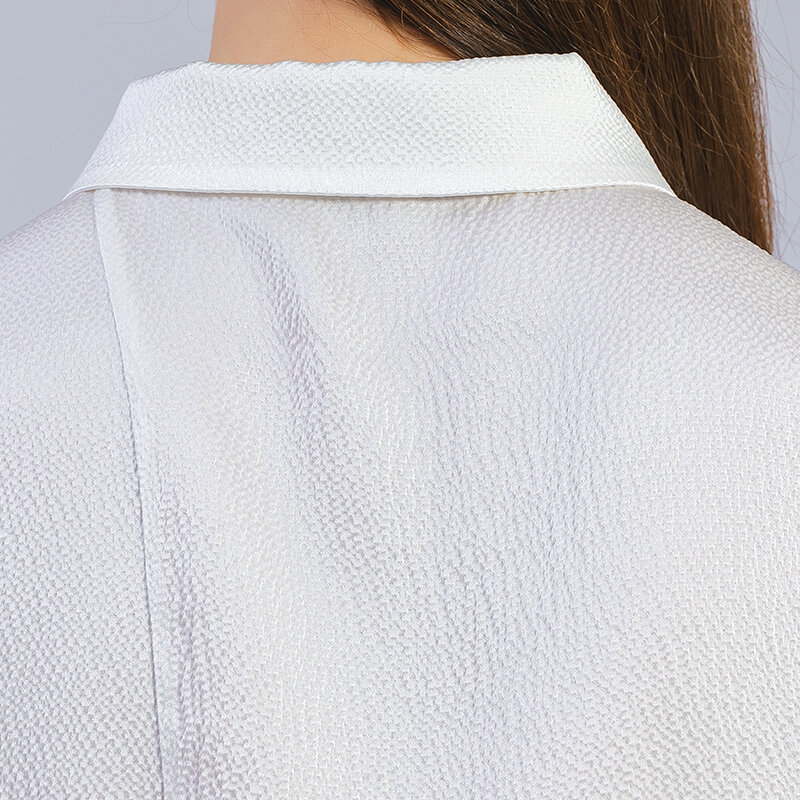 Amor casual polo-pescoço de seda camisa branca mangas compridas blusas soltas oversized 3xl womens topos camisas assimétricas outono by170