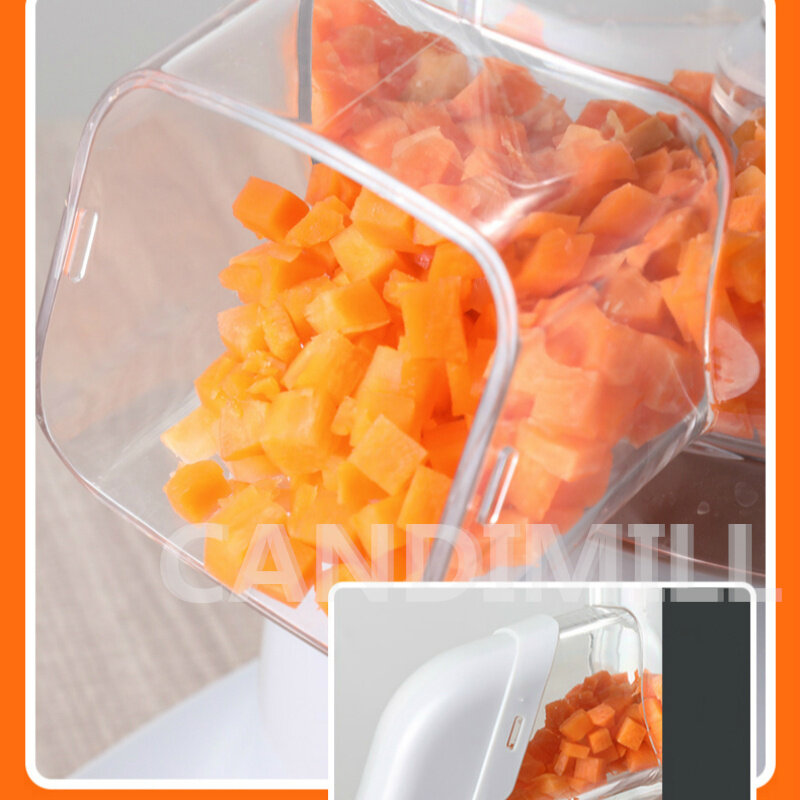 과일 야채 슬라이스 큐브 절단기, 전기 절단기, 감자 양파 야채 당근 바나나 칩 주사위