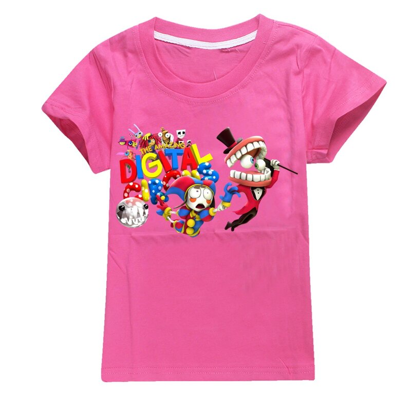 Der erstaunliche digitale Zirkus Merch Sommer Kinder T-Shirt Baumwolle T-Shirts Mädchen Kleidung für Jungen T-Shirt Kostüme Kawaii Shirt