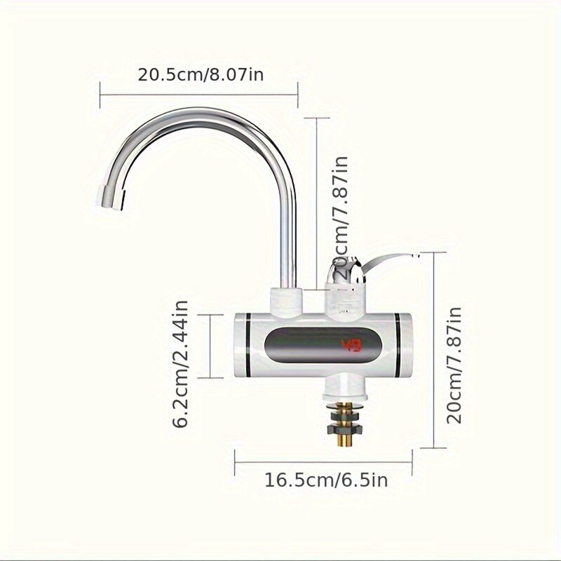 Instantaneous Digital Display Electric Kitchen and Bathroom Quick-heating Heating Faucet RX-009