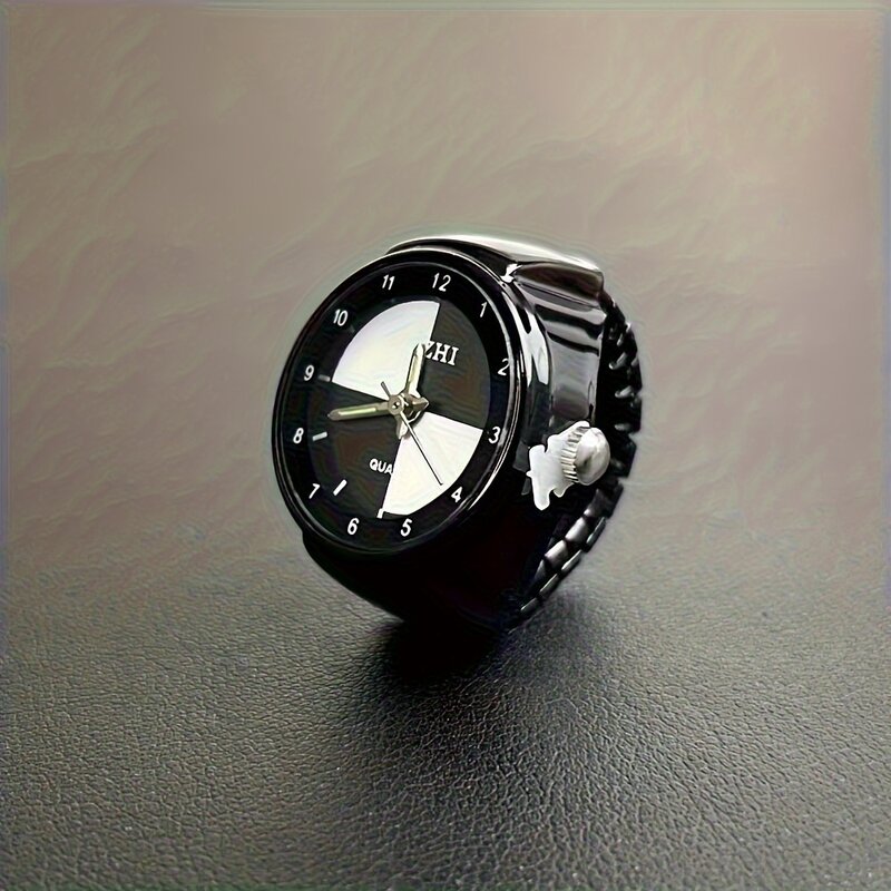 Reloj de anillo de cuarzo luminoso para hombres y mujeres, reloj de dedo de moda, bloque de Color fresco, creativo