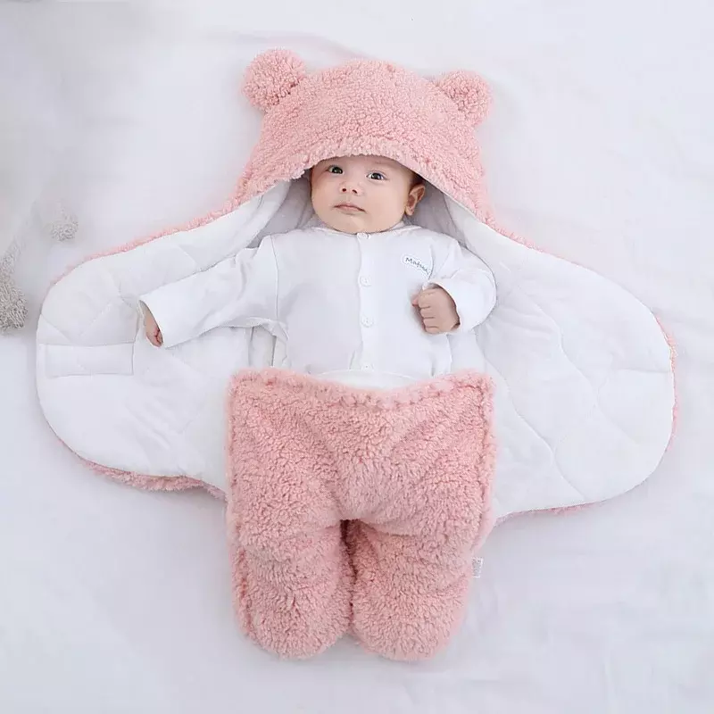 아기 침낭 파자마 아기 옷, 신생아 부드러운 겨울 두꺼운 양털 안감, 순면 유아 잠옷 담요