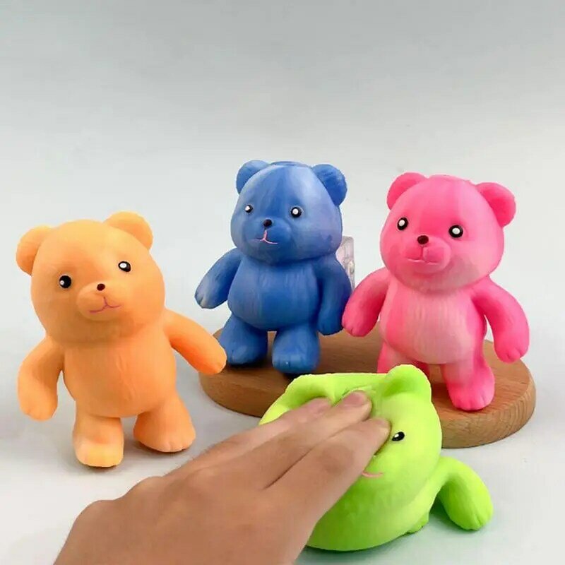 Fidgets Bear Toy Portable Cartoon Waterproof Squeeze Toy Ornament Cute Animal Doll Gift Funny Bear Toy For Children