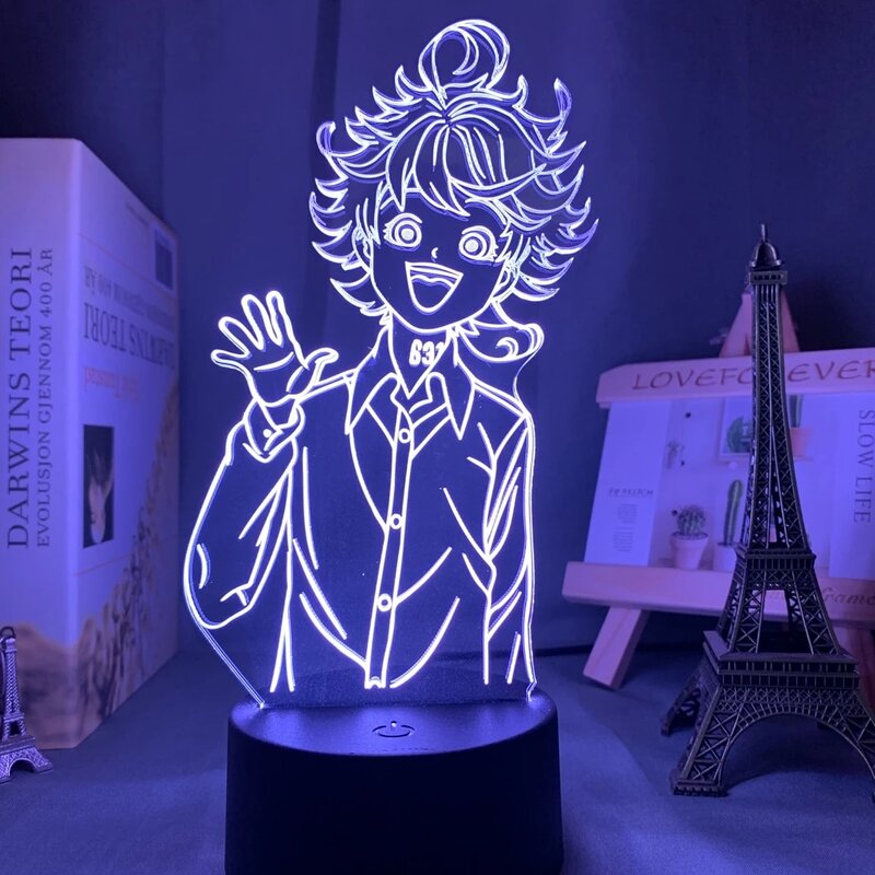 Japanese Manga The Promised Neverland Emma Figure Led Night Light for Home Room Decor Kids Child Nightlight Bedside Desk Lamp