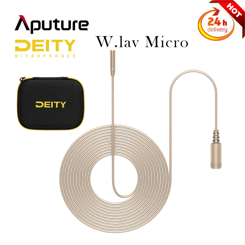 Aputure Deity W.Lav 마이크로 케이블 길이 무지향성 사전 편광 콘덴서, 영화 제작을 위해 설계된 직경 3mm, 1.8m