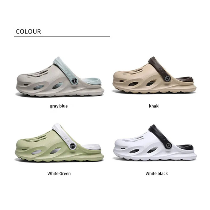 Męskie modne sandały plażowe pantofel z grubą podeszwą wodoodporne sandały antypoślizgowe klapki japonki antypoślizgowe Toe buty z dziurami EVA 06