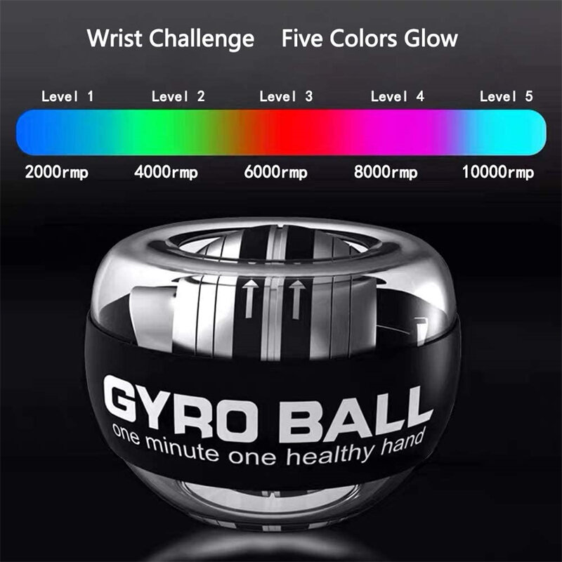 Auto-partida gyro powerball giroscópio-alimentado handebol muscular braço de relaxamento instrutor de pulso equipamentos de fitness marca original