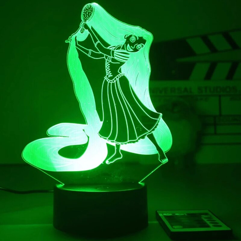 Luz Nocturna 3D de la serie Princess para niños, lámpara de noche que cambia de Color, luz LED regulable con Control remoto, juguete de princesa, regalo para niños, 16 colores