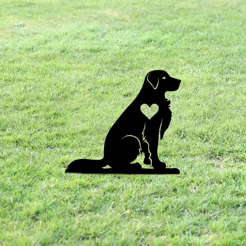 حصة حديقة الكلب الذكية ، صورة ظلية فنية حديدية ، لافتة ديكور ساحة معدنية ، فن الفناء ، ديكور خارجي ، تذكاري إبداعي